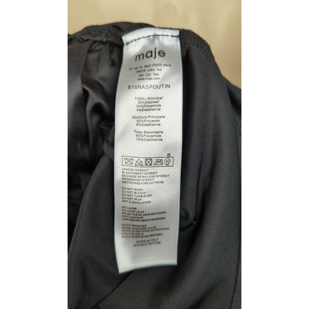 MAJE Yoox Bloomingdales Designer Dress Black Velvet Skater Tulle Gold Sparkle M - Picture 4 of 4